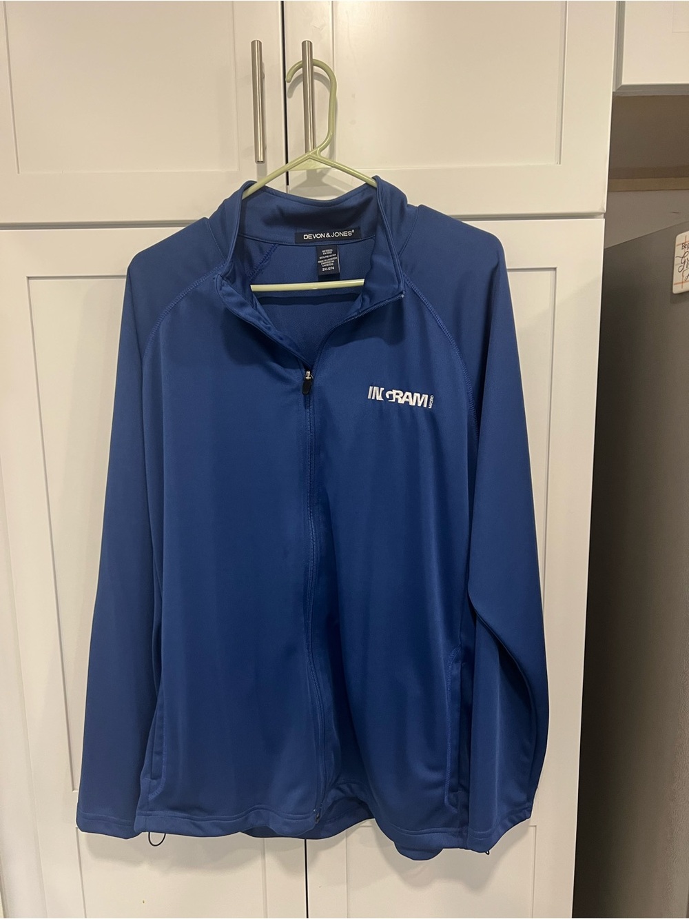 Devon & Jones Men’s Lightweight Blue Zip-Up Jacket with Ingram Logo